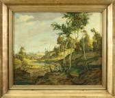 FUHRMANN Max Romantische, Von Bäumen Gesäumte Flußlandschaft FUHRMANN Max Romantische, Von Bäumen Gesäumte Flußlandschaft