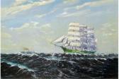 FULLER NORMAN Three Masted Vessel At Sea FULLER NORMAN Three Masted Vessel At Sea