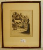 FUSSELL T Showing A Victorian Lady With Her Two Children Standing Outside A Thatched Gate-keeper's Lodge FUSSELL T Showing A Victorian Lady With Her Two Children Standing Outside A Thatched Gate-keeper's Lodge