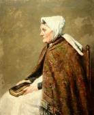 GABRIELSE Johan Oude Dame Met Boek Op Schoot. Gesigneerd. Verso Sticker: Xii Exposition International Des Beaux Arts - Venice 1920 GABRIELSE Johan Oude Dame Met Boek Op Schoot. Gesigneerd. Verso Sticker: Xii Exposition International Des Beaux Arts - Venice 1920