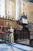 GABRINI Pietro Church Interior With A Nun GABRINI Pietro Church Interior With A Nun