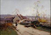GALIEN-LALOUE Eugene Cottages On A Lane GALIEN-LALOUE Eugene Cottages On A Lane