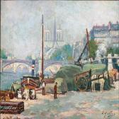 GALLOIS Emile View From Paris With Notre Dame In The Background GALLOIS Emile View From Paris With Notre Dame In The Background