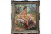 GALZENATI A. Female Nude Sitting By A Pond GALZENATI A. Female Nude Sitting By A Pond