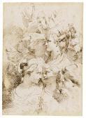 GANDOLFI Gaetano A Sheet Of Studies Of Heads Of Women With Elaborate Hair Styles GANDOLFI Gaetano A Sheet Of Studies Of Heads Of Women With Elaborate Hair Styles