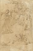 GANDOLFI Ubaldo Saints Dominic And Vincent Ferrer Receiving The Rosary From The Virgin GANDOLFI Ubaldo Saints Dominic And Vincent Ferrer Receiving The Rosary From The Virgin