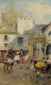 GARCIA RAMOS José Market Scene With Orange Sellers In Seville GARCIA RAMOS José Market Scene With Orange Sellers In Seville