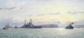 GARDNER Derek George M. Repulse And Rodney Leaving Scapa Flow By The Hoxa Gate At Sunrise, August 1940' GARDNER Derek George M. Repulse And Rodney Leaving Scapa Flow By The Hoxa Gate At Sunrise, August 1940'