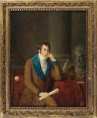 GARNEREY Jean-François Portrait D'homme Contemplant Le Busted'homère GARNEREY Jean-François Portrait D'homme Contemplant Le Busted'homère