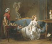 GARNIER Michel Jeune Femme Éplorée Lisant Une Lettre, Ou L'attente GARNIER Michel Jeune Femme Éplorée Lisant Une Lettre, Ou L'attente