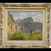 Gatti Igino Paesaggio Montano Con Figure Gatti Igino Paesaggio Montano Con Figure