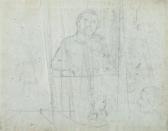 GAUGUIN Paul Self Portrait With Wife And Child And House With Figures: Two Sided GAUGUIN Paul Self Portrait With Wife And Child And House With Figures: Two Sided