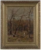 GAUL Gilbert William Winter Landscape With Figures By A Stream GAUL Gilbert William Winter Landscape With Figures By A Stream