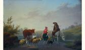 GAUTHIER Charles Gabriel Bergers Dans Un Paysage GAUTHIER Charles Gabriel Bergers Dans Un Paysage