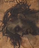 GEBHARDT von Eduard Studie Des Christuskopfs Am Kreuz GEBHARDT von Eduard Studie Des Christuskopfs Am Kreuz