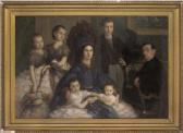 GENTY Emmanuel Portrait Of A Family, In An Interior GENTY Emmanuel Portrait Of A Family, In An Interior