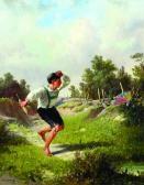 GERASCH August The Kite, A Young Boy With A Kite GERASCH August The Kite, A Young Boy With A Kite