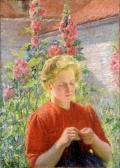 GEUDENS Albert Portrait De Femme Dans Un Jardin Fleuri GEUDENS Albert Portrait De Femme Dans Un Jardin Fleuri