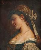 GEYLING Rudolf Portrait Einer Jungen Frau In Tracht Mit Haube Und Collier GEYLING Rudolf Portrait Einer Jungen Frau In Tracht Mit Haube Und Collier