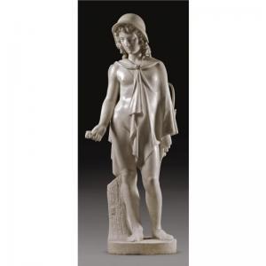 John Gibson - A Marble Statue Of Cupid As A Shepherd