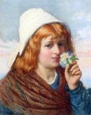 GIBSON Joseph Vincent Girl Smelling A Posy GIBSON Joseph Vincent Girl Smelling A Posy
