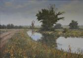 Gibson Mike River Landscape With A Windmill Gibson Mike River Landscape With A Windmill