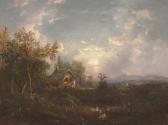 GIGNOUX Regis Francois Landscape With Man Fishing GIGNOUX Regis Francois Landscape With Man Fishing