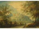 GILL William Ward Two Figures On A Pathwith Ludlow Castle Beyond, Labelled Verso GILL William Ward Two Figures On A Pathwith Ludlow Castle Beyond, Labelled Verso