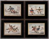 GILLRAY James Elements Of Skateing /a Set Of Four Framed Prints GILLRAY James Elements Of Skateing /a Set Of Four Framed Prints