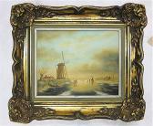 GINKEL Hv. Ice Skaters In Dutch Landscape GINKEL Hv. Ice Skaters In Dutch Landscape