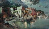 GIORDANO Felice A Fishing Village Under The Moon, Capri GIORDANO Felice A Fishing Village Under The Moon, Capri