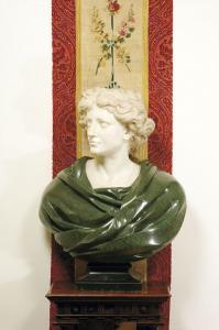 Antonio Giorgetti - Busto In Marmo Bianco E In Marmo Verde