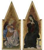 GIOVANNI DI PAOLO The Annunciation: The Archangel Gabriel; And The Virgin Annunciate- Pinnacles From An Altarpiece GIOVANNI DI PAOLO The Annunciation: The Archangel Gabriel; And The Virgin Annunciate- Pinnacles From An Altarpiece