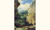 GIRARDET Abraham Papier Marouflé Sur Toile. GIRARDET Abraham Papier Marouflé Sur Toile.