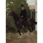 GIRON Charles Portrait Of H. De La Rochefoucauld On Horseback GIRON Charles Portrait Of H. De La Rochefoucauld On Horseback