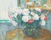 GLANSDORFF Hubert Vase Fleuri De Pivoines GLANSDORFF Hubert Vase Fleuri De Pivoines