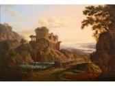 GLOVER John Landscape With A Ruined Temple; Italianate Landscape GLOVER John Landscape With A Ruined Temple; Italianate Landscape