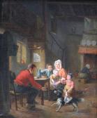 GODINAU Jacobus Ludovicus Gezin In Een Kempisch Interieur - Famille Dans Un Intérieurcampinois. GODINAU Jacobus Ludovicus Gezin In Een Kempisch Interieur - Famille Dans Un Intérieurcampinois.