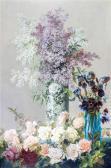 GODONAC J. Still Life With Roses And Lavender GODONAC J. Still Life With Roses And Lavender