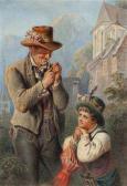 goebel carl "vater Und Sohnmit Landestypischer Tiroler Tracht Im Kirchengarten" goebel carl "vater Und Sohnmit Landestypischer Tiroler Tracht Im Kirchengarten"