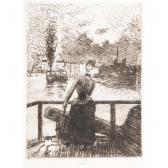 GOENEUTTE Norbert Femme Sur La Jetée De Dos Tête De Femme Au Chapeau Marguerite Gachet GOENEUTTE Norbert Femme Sur La Jetée De Dos Tête De Femme Au Chapeau Marguerite Gachet