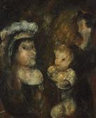 GOERG Edouard Joseph Shadowy Stylized Figures Of A Nanny Holding A Child GOERG Edouard Joseph Shadowy Stylized Figures Of A Nanny Holding A Child