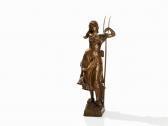 GOLDSCHEIDER Friedrich Farmwoman With Hay Fork GOLDSCHEIDER Friedrich Farmwoman With Hay Fork