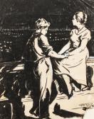 GONCHAROV Grigory Andreyevich Jeune Couple Sur Un Pont GONCHAROV Grigory Andreyevich Jeune Couple Sur Un Pont