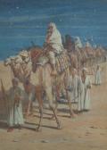 GOODALL John Edward A Desert Scene With Figures On Camels GOODALL John Edward A Desert Scene With Figures On Camels