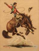 GOODAN Tillman Parker Cowboy Atop A Bucking Bronco GOODAN Tillman Parker Cowboy Atop A Bucking Bronco