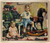 GOOSSENS Josse A Portrait Of Anne-marie Goldschmidt And Franz-ludwig Goldschmidt At Home In Aachen GOOSSENS Josse A Portrait Of Anne-marie Goldschmidt And Franz-ludwig Goldschmidt At Home In Aachen