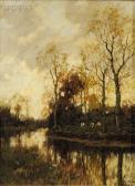 GORTER Arnold Marc Landscape With Cows By A River At Twilight GORTER Arnold Marc Landscape With Cows By A River At Twilight