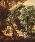 GOVAERTS Abraham Forest Landscape With A Muleteer And A Fisherman GOVAERTS Abraham Forest Landscape With A Muleteer And A Fisherman