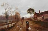 GOZZARD James Walter Gipsies Travelling On A Country Lane At Dusk GOZZARD James Walter Gipsies Travelling On A Country Lane At Dusk